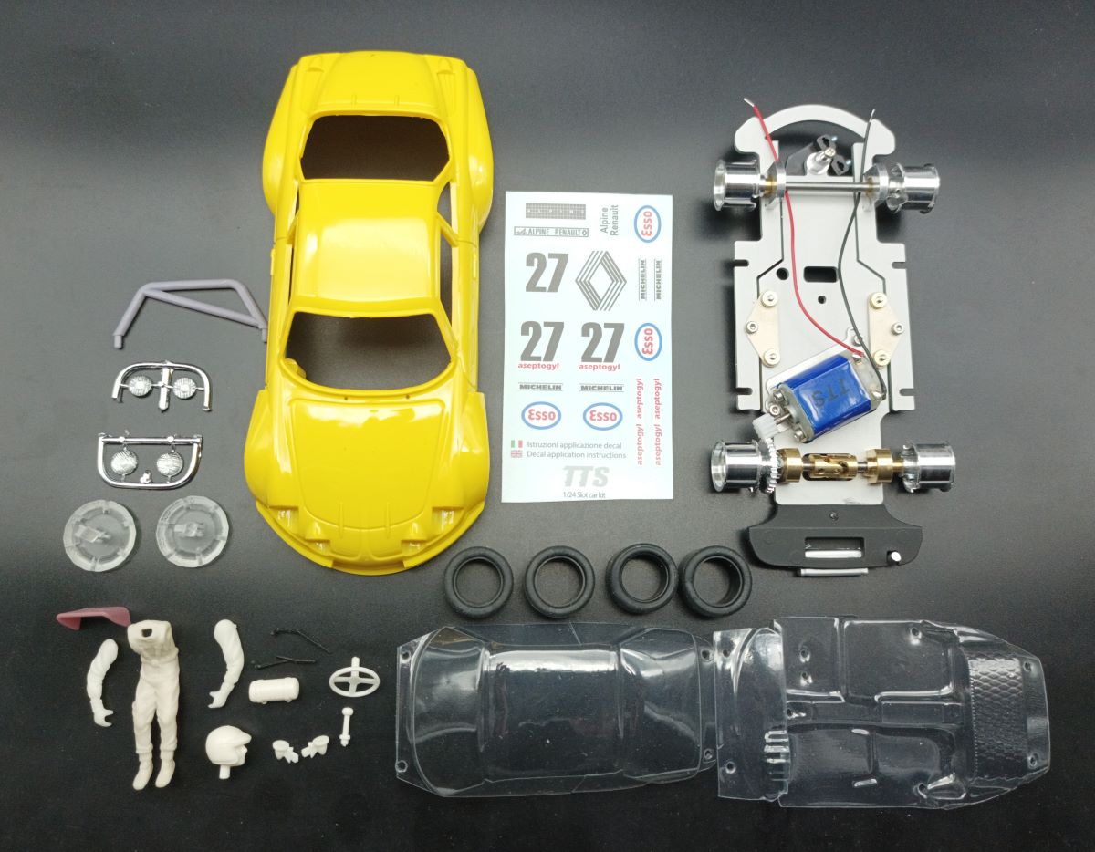 TTSK049 Alpine  kit complete chassis  pre painted yellow with decal euro